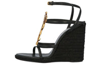 SAINT LAURENT CASSANDRA Strap Sandals Women's Black