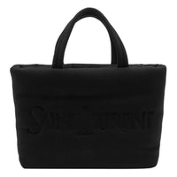 SAINT LAURENT Cotton Tote Bag Shopping Bag Handbag Men's Black