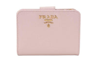 PRADA Leather Wallet Women's Snowflake Pink