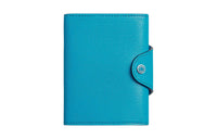HERMES Tarmac Chamkila Goatskin Card Holder Mini Women's 0F Bleu Frida Frida Blue