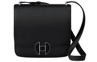 HERMES 2002 Calfskin Shoulder Bag Crossbody Bag Women's Black