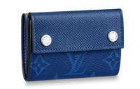 LOUIS VUITTON Discovery Compact Wallet Monogram Pacific Taiga Blue