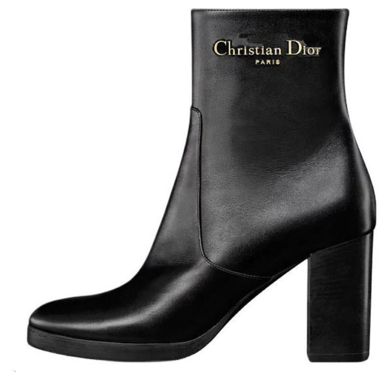 DIOR D-Town Ankle Boots 8.5cm Women's Black