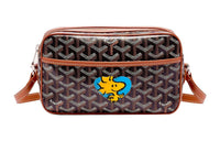 GOYARD Cap-Vert Canvas With Leather Camera Bag Shoulder Bag Crossbody Bag Small Size Unisex Brown/Blue