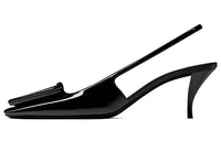 SAINT LAURENT Logo Printed Slingback Pumps