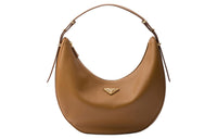 PRADA Leather Handbag, Shoulder Bag Tubas Women's Caramel