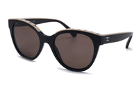 CHANEL Oval Sunglasses Women's Black