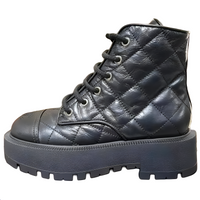 CHANEL Short Martin Boot Women's Black