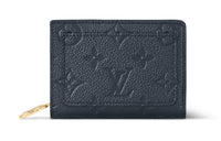 LOUIS VUITTON Cow Leather Wallet Regular Women's Marine Blue