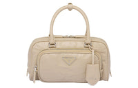 PRADA Nappa Leather Shoulder Bag Crossbody Bag Handbag Women's Beige