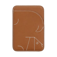 HERMES Swift Leather Card Holder Women's 37 Gold Gold Brown