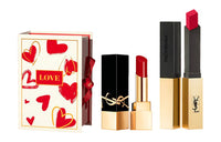 SAINT LAURENT Black Gold Square Tube Heart Full Gift Box Velour