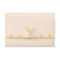 LOUIS VUITTON Capucines Taurillon Leather KapSin Wallet Women's Quartz Color