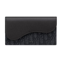 DIOR Saddle Cotton With Calfskin Wallet Regular Men's Black