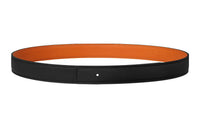 HERMES Leather Belts Women's Black/Orange