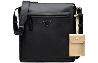 PRADA Saffiano Leather Combo Bag Shoulder Bag Crossbody Bag Men's Black
