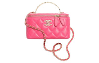 CHANEL Lambskin Shoulder Bag Crossbody Bag Handbag Women's Fuchsia