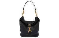 MIU MIU Leather Handbag Shoulder Bag Women's Black