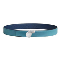HERMES Calfskin Leather Belts Unisex Blue Width: 3.2CM