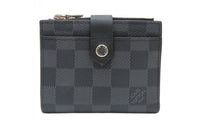 LOUIS VUITTON PVC Patchwork Canvas Card Holder Wallet Unisex Black Gray Color