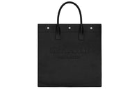 SAINT LAURENT Leather Tote Bag Shopping Bag Handbag Regular Unisex Black