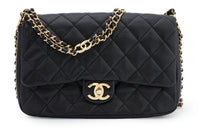 CHANEL Embossed Calfskin With Grains Shoulder Bag Crossbody Bag Regular Women's Black