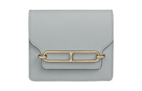 HERMES Roulis Evercolor Calfskin Wallet Women's Bleu Glacier Glacier Blue