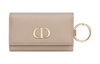 DIOR 30 Montaigne Smooth Calf Leather Key Pouch Women's Caramel Beige