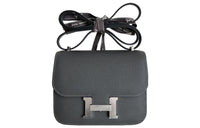 HERMES Constance Epsom Leather Shoulder Bag Crossbody Bag Mini Women's 88 Graphite Graphite Gray