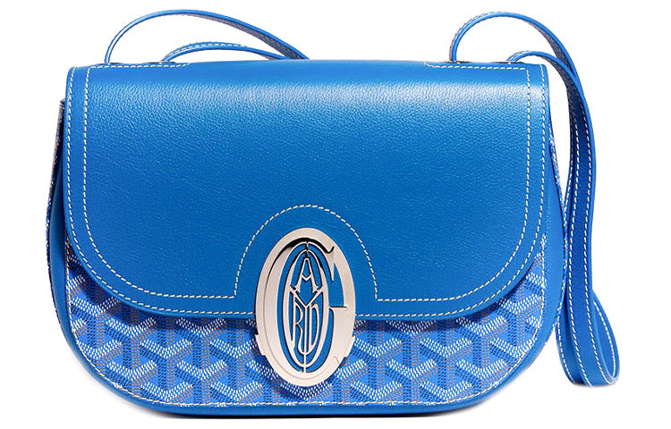 GOYARD 233 Canvas With Leather Shoulder Bag Crossbody Bag Women's Sky Blue