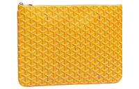 GOYARD SENAT Canvas With Leather Wallet Toiletry Bag Clutch Unisex Yellow