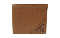 PRADA Cow Leather Wallet Men's Brown