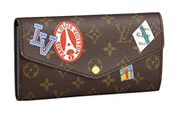 LOUIS VUITTON Sarah Canvas With Leather Wallet Unisex Brown