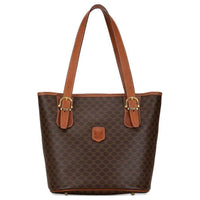 CELINE Cow Leather Handbag Unisex Umber