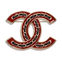 CHANEL Metal Brooches Women's Red