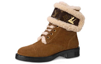 LOUIS VUITTON Wonderland Warm Cushioning Slip-Resistant Snow Boots Women's Brown