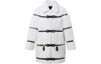 LOUIS VUITTON Leather Strip White Mink Coat