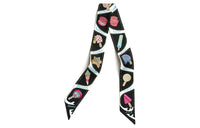 HERMES Mulberry Silk Silk Scarves Women's Black