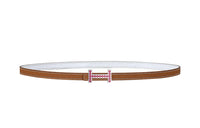 HERMES Leather Belts Women's Brown/White