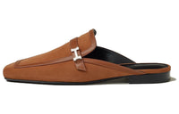 HERMES Groupie Wrap-toe Slippers Women's Brown