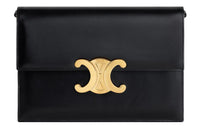 CELINE Shiny Cow Leather Crossbody Bag Shoulder Bag Women's Black