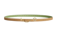 HERMES Carrousel Leather Belts Women's Masala Tea/Cricket Green