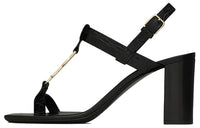 SAINT LAURENT CASSANDRA Strap Sandals Women's Black