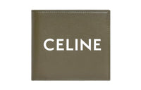 CELINE Smooth Calf Leather Wallet Unisex Black Olive