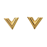LOUIS VUITTON Gold-Plated Stud Earrings Unisex Gold