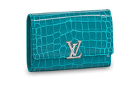 LOUIS VUITTON Capucines Short-Snouted Crocodile Leather Capy Sine Wallet Women's Duck Blue