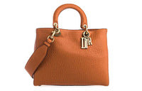 DIOR Lambskin Shoulder Bag Crossbody Bag Handbag Women's Orange