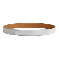 HERMES Calfskin Leather Belts Women's White Width: 3.8CM