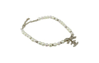 CHANEL Rhinestone Necklaces Women's White