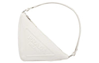 PRADA Triangle Leather Shoulder Bag, Triangle Bag, One Shoulder Handbag Women's White